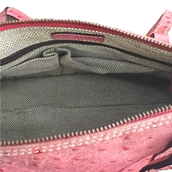 Dooney & Bourke Pink Ostrich Genuine Leather Purse Bag No Fob Rare VTG Retro - Picture 7 of 8